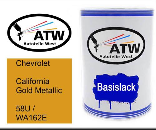 Chevrolet, California Gold Metallic, 58U / WA162E: 500ml Lackdose, von ATW Autoteile West.
